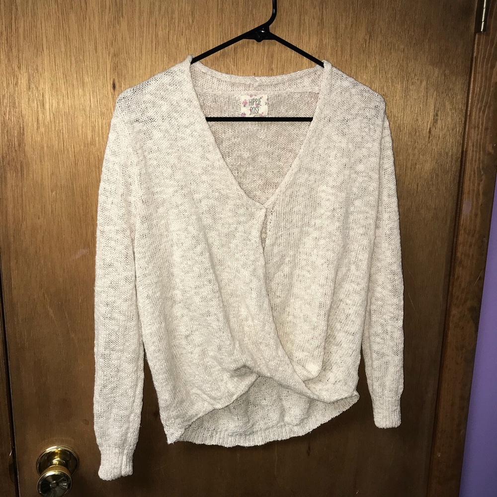 Cross front sweater